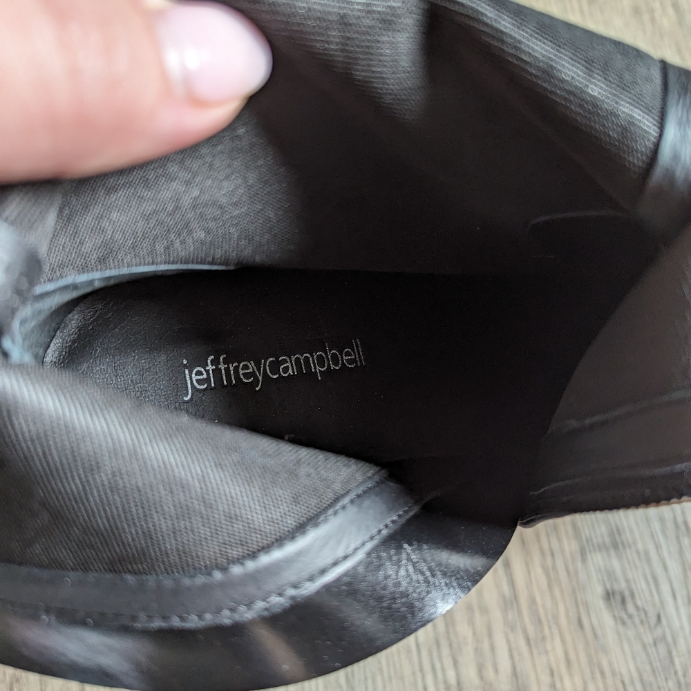 Free People x Jeffrey Campbell Black Mexique Mid Calf Brown Platform Heel Boots - Picture 4 of 8